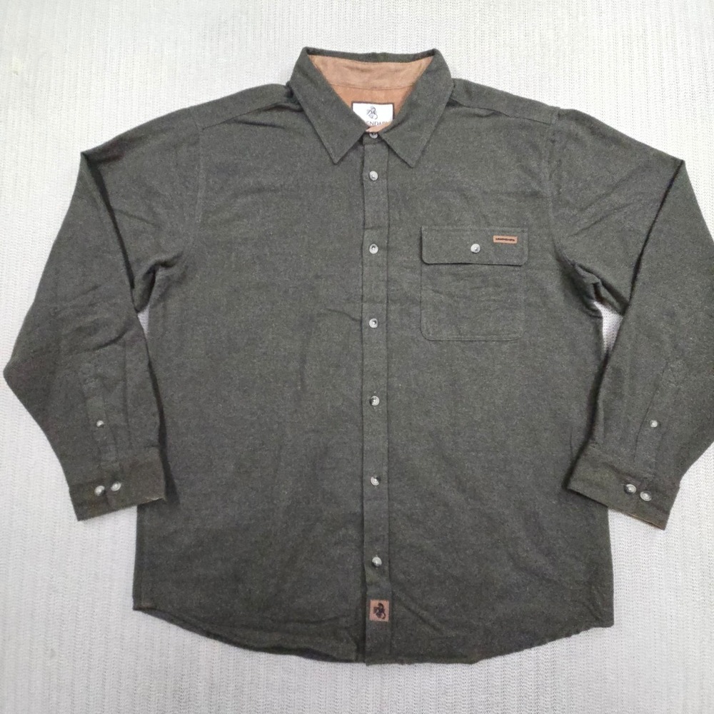 Legendary Whitetails Buck Camp Shirt Mens XL Green Flannel Chamois Long Sleeve
